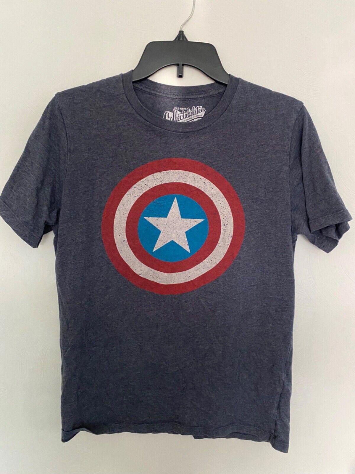 Old Navy Captain America Logo T Shirt Red White & Blue Men's Size Small