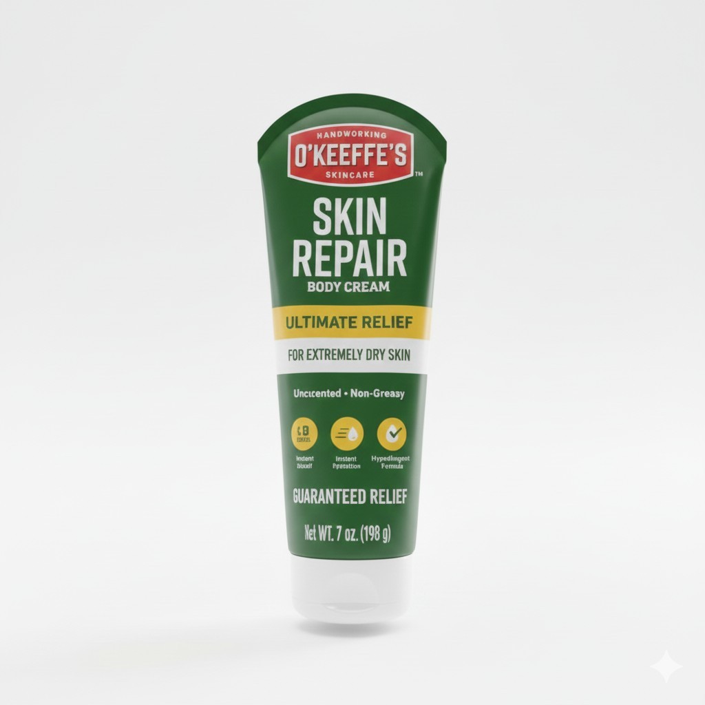 New O'Keeffe's Skin Repair Body Cream 7 oz Tube - Unscented Non-Greasy 198g