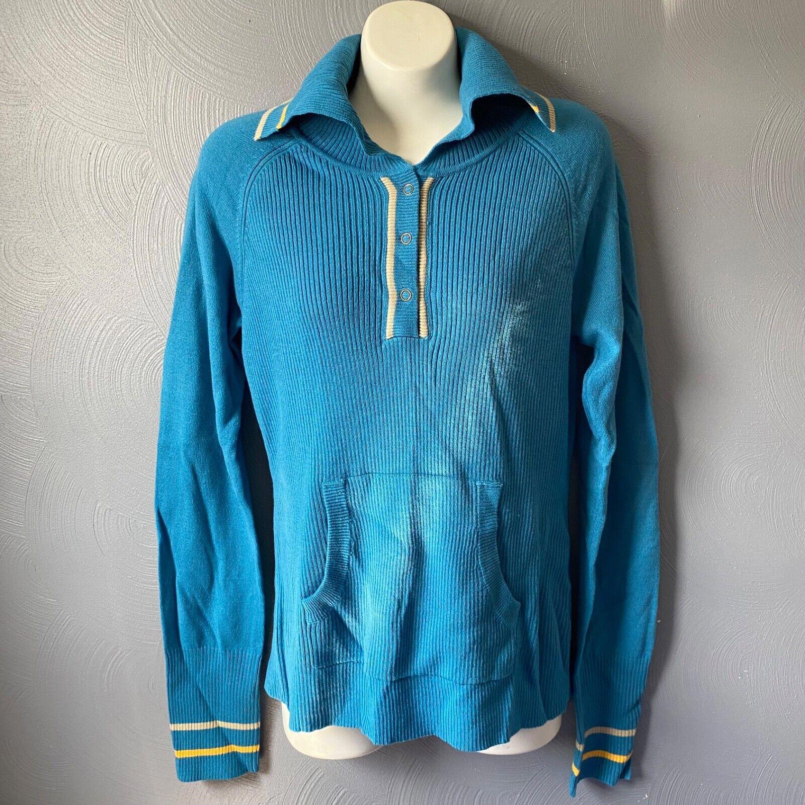 UnionBay Girl's Henley Sweater Front pocket 100% Acrylic Aqua Blue Size XL 14-16