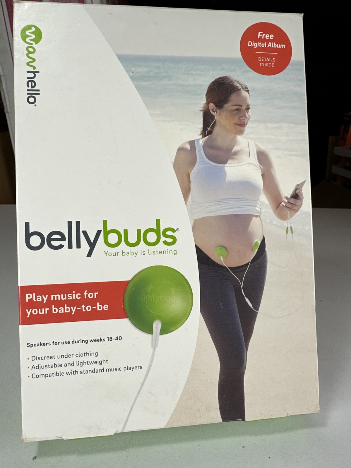 BellyBuds Belly Prenatal Audio Speakers Weeks 18-40 NEW FACTORY SEALED WavHello