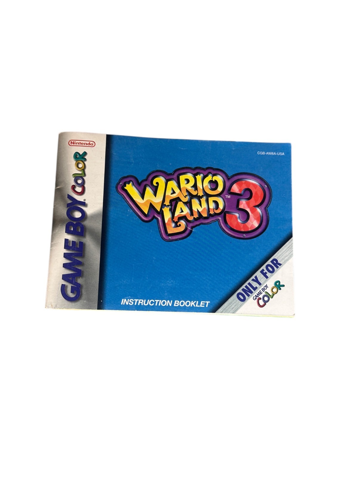 Wario Land 3 Instruction Booklet Game Boy Color Original