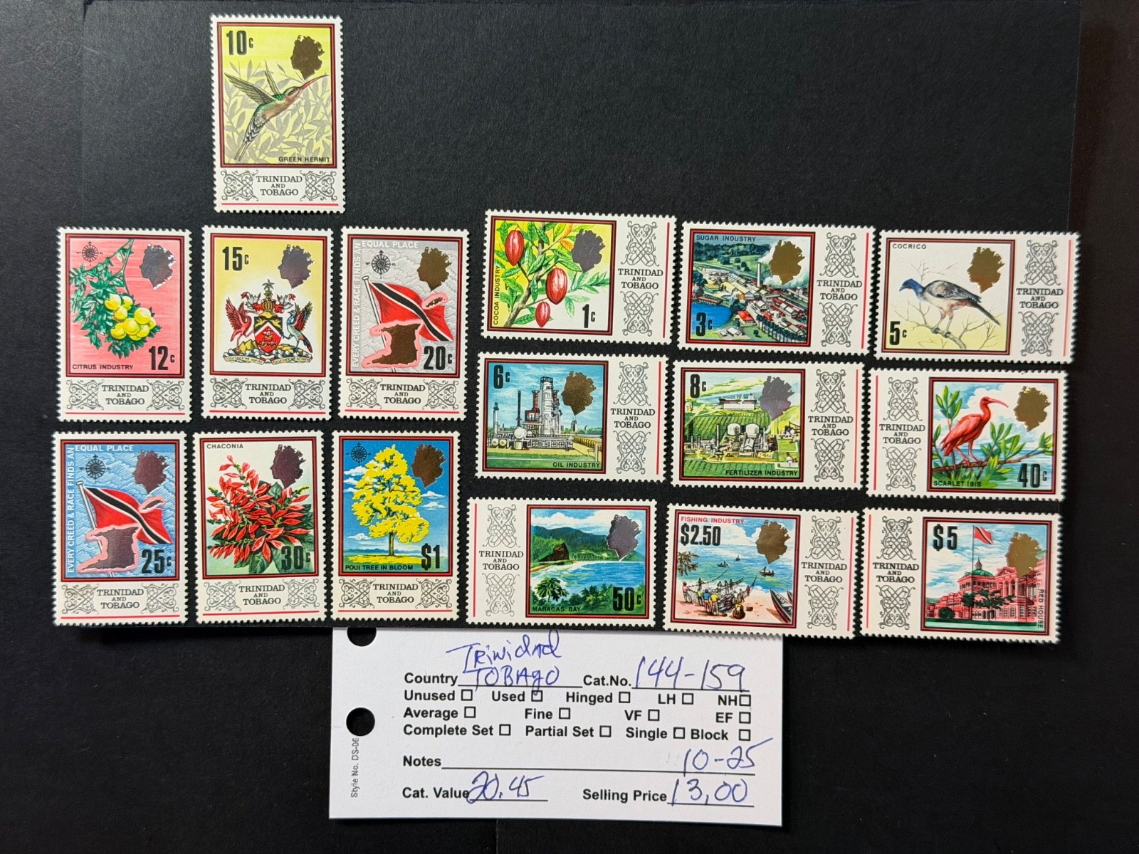Trinidad & Tobago   # 144 - 159  MLH   2026 Scott Catalogue Value $ 20.45