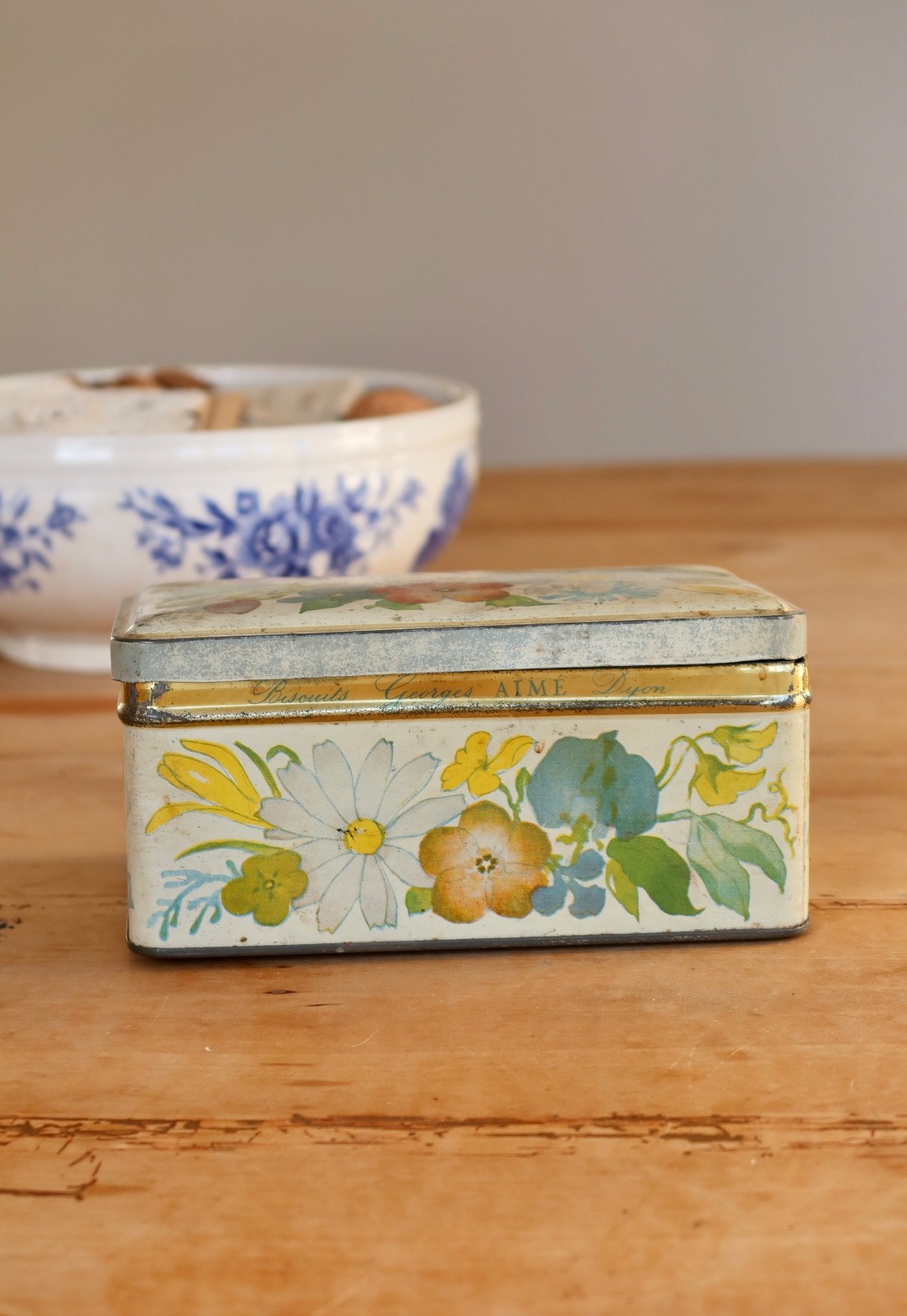 Antique French Metal Cookie Box - Georges Aimé Dijon Cookies Decor