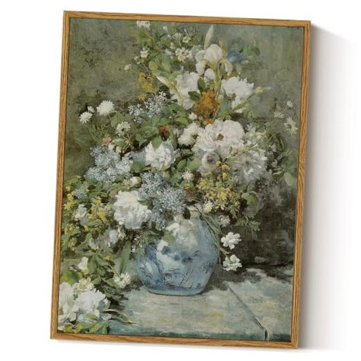  Framed Canvas Print Wall Art Decor, French 16"L x 12"W Bouquet de printemps