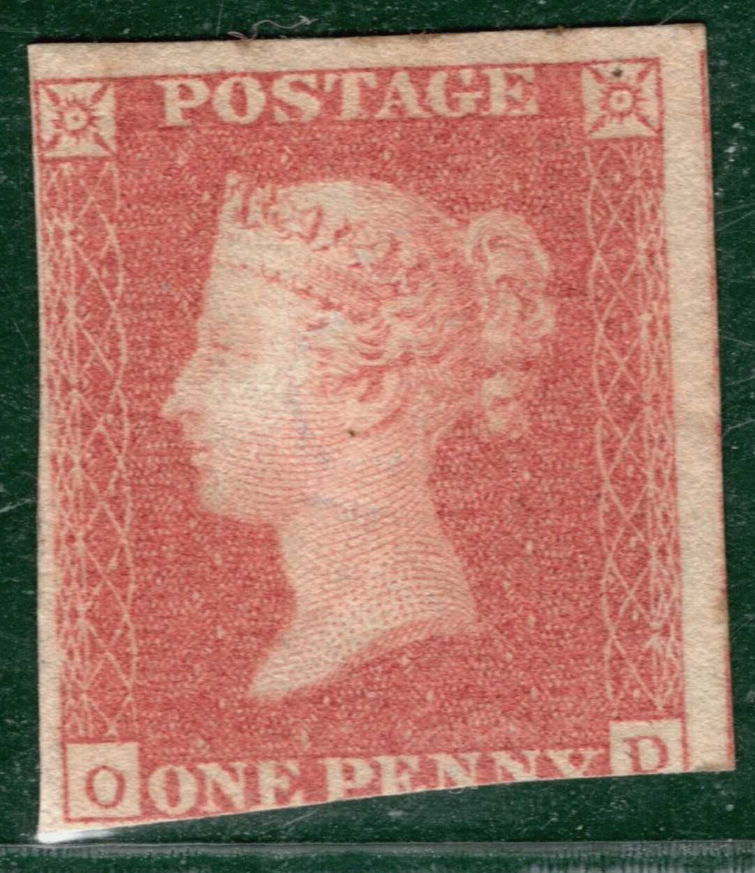 GB QV PENNY RED 1841 Imperf SG.8a 1d Very Blue Paper (OD) Mint Cat £700- RBR114
