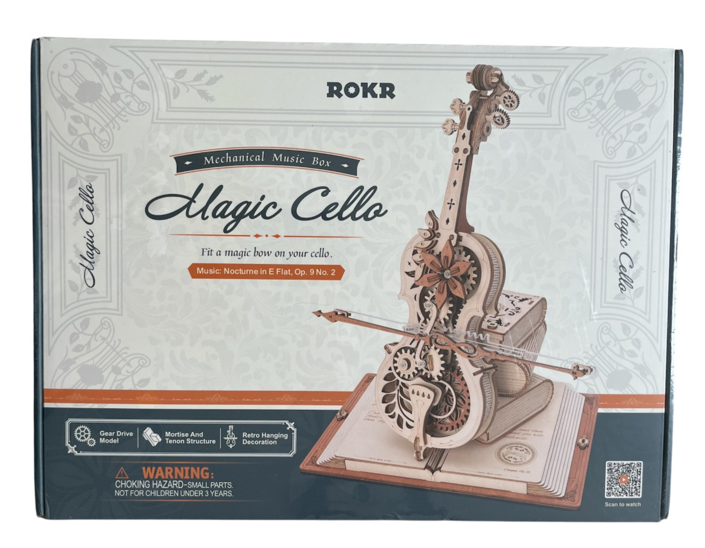 ROKR Magic Cello Mechanical Music Box 3D Wooden Puzzle Model Kit