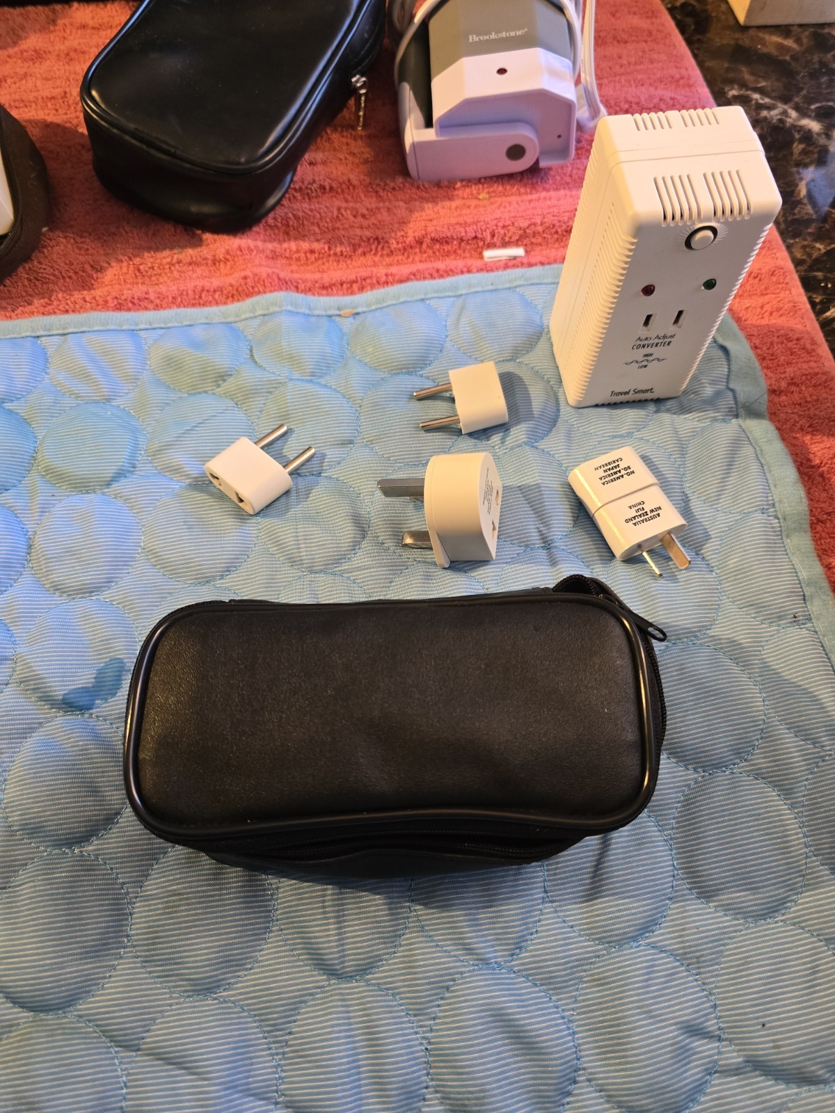 Tumi for Delta Black Zippered Hard Shell Toiletry Travel Case- 7x4 in