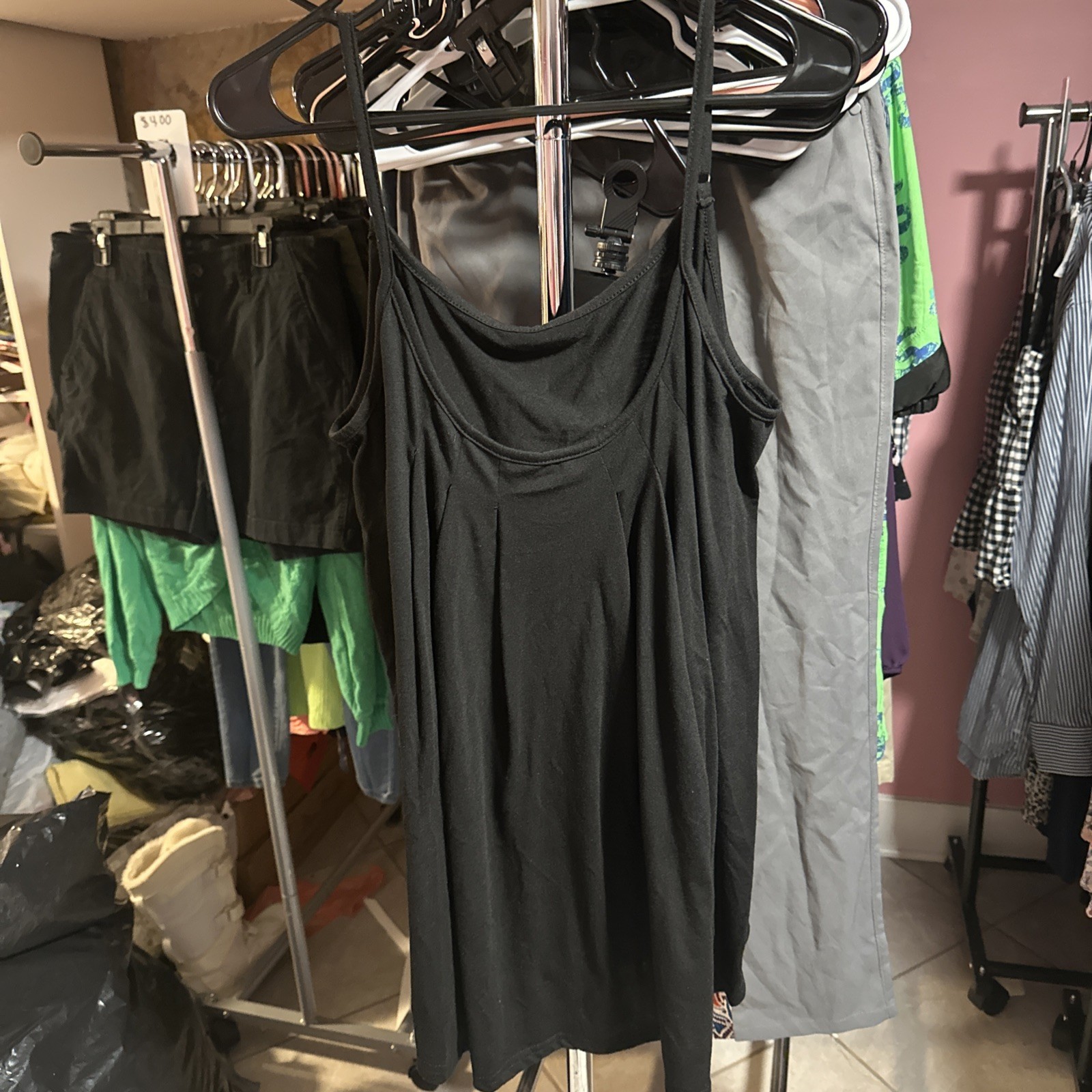 XXL Black Tank Top with Spaghetti Straps Women's Size 2XL