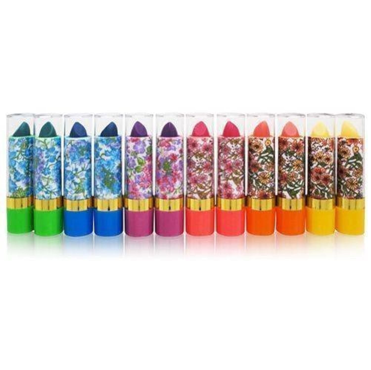 Princessa Aloe Mood Lipstick 12 Assorted 12 Count (Pack of 1), 1 Set-12pcs 