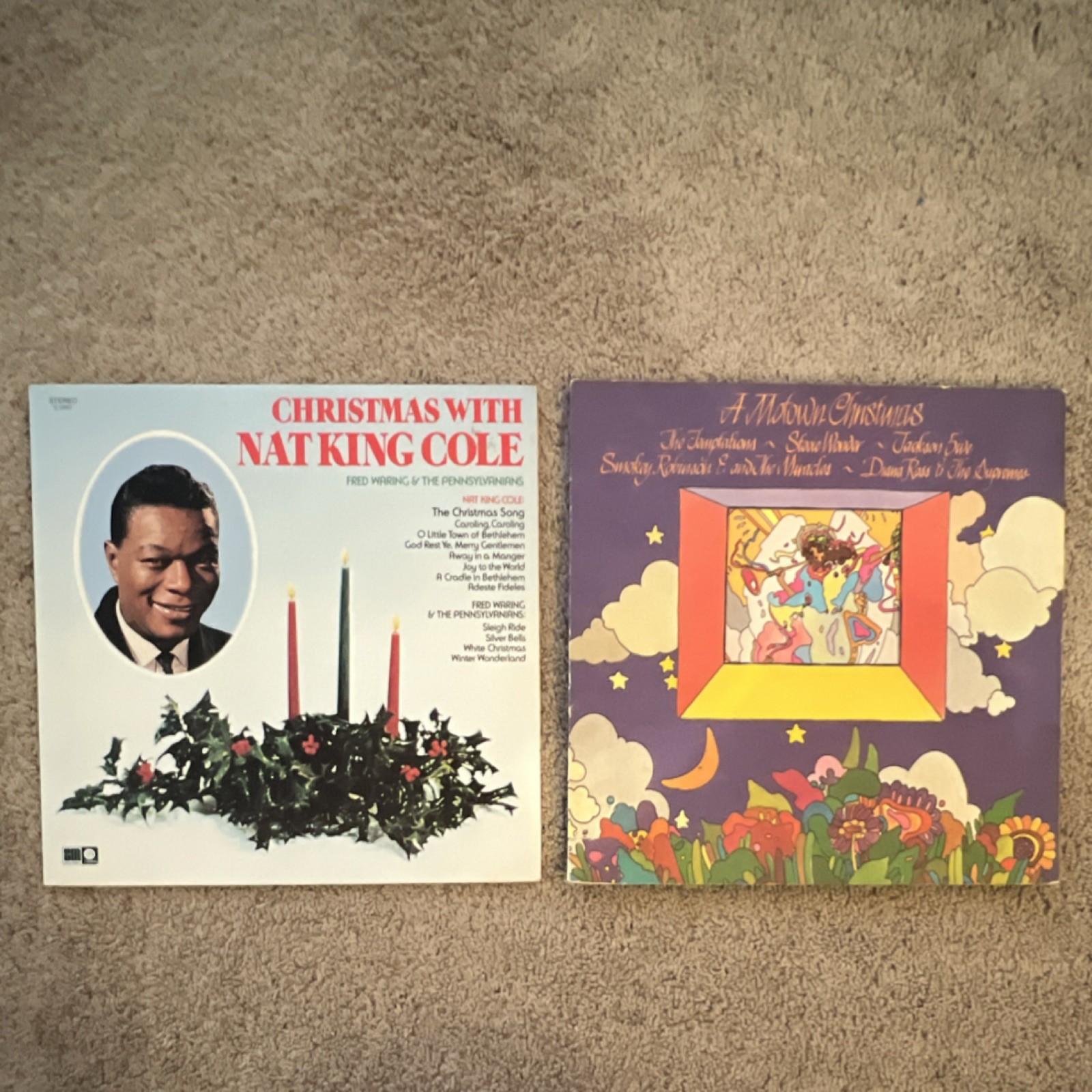 Christmas Vinyl Bundle: Nat King Cole & Motown Christmas Compilation 3LPs
