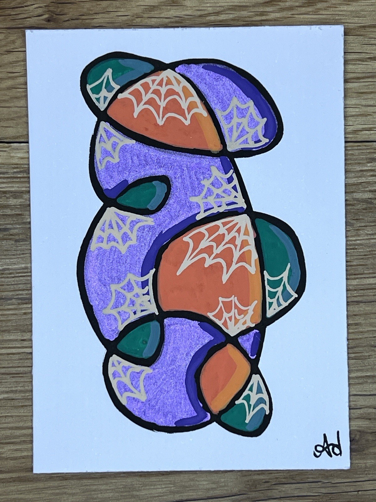 ACEO Art Card Original Acrylic Abstract 2.5in x 3.5in foreverlovedlex