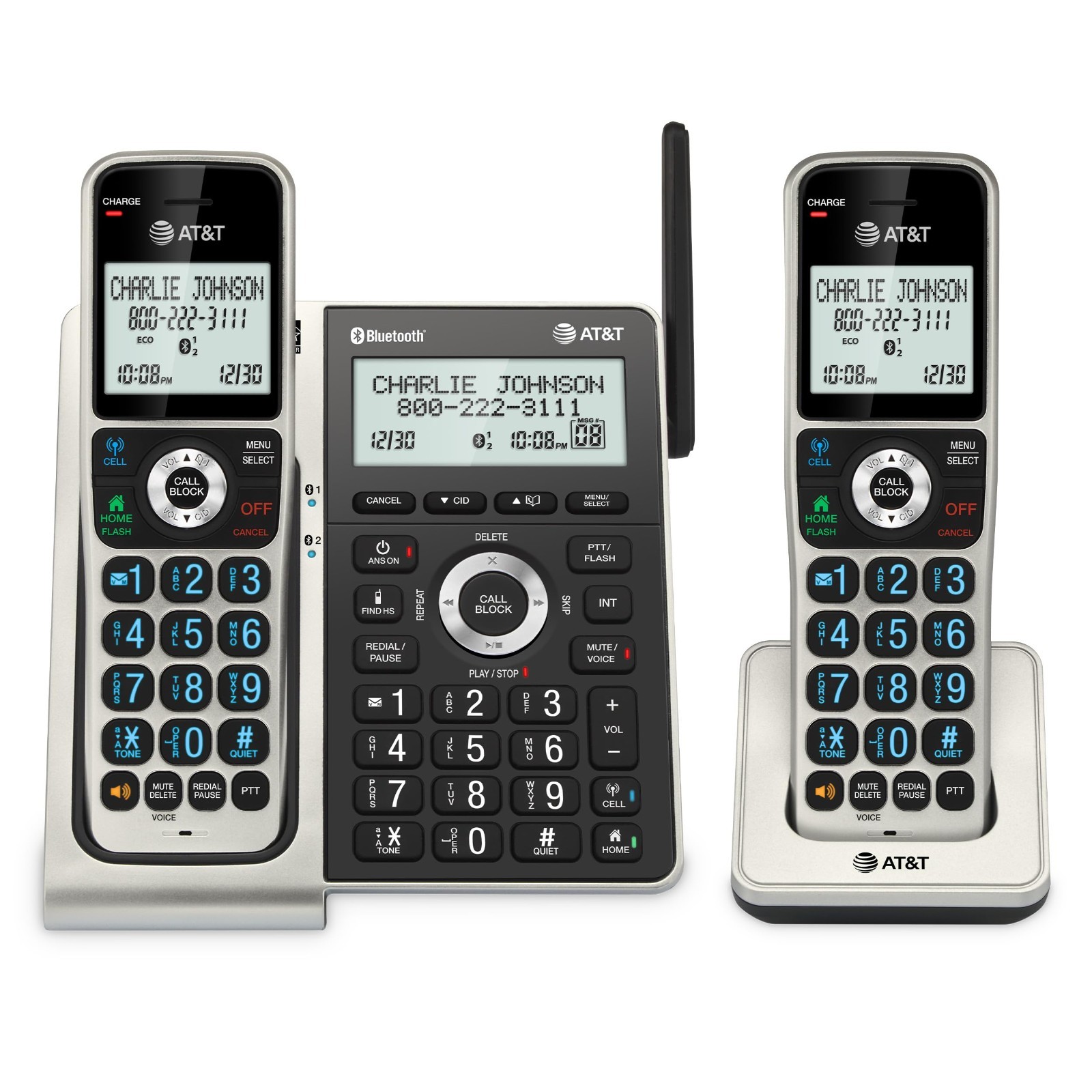 AT&T BL3107-2 2-Handset DECT 6.0 Cordless Home Phone with Bluetooth