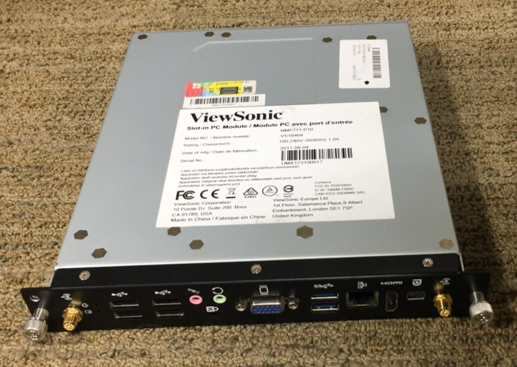 ViewSonic Slot-in PC Module NMP711-P10 VS16464 100-240V 50/60Hz 1.0A. NO ANTENNA