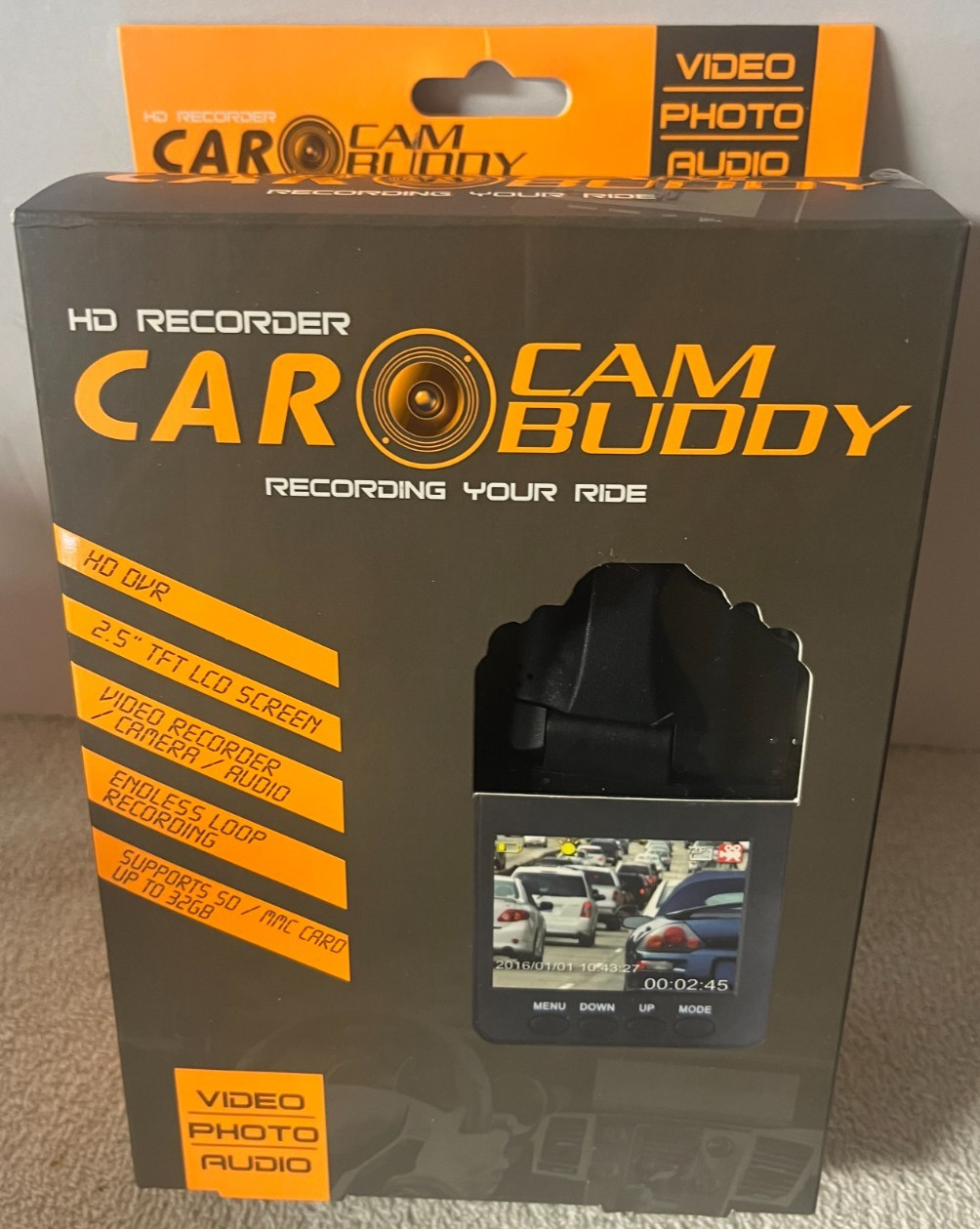 NEW CAR CAM BUDDY Dash Camera Video Audio Photo Recording Your Ride