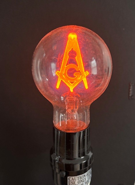 Vintage AEROLUX Masonic Light Bulb from Knotts Berry Farm Ca in the 1960's
