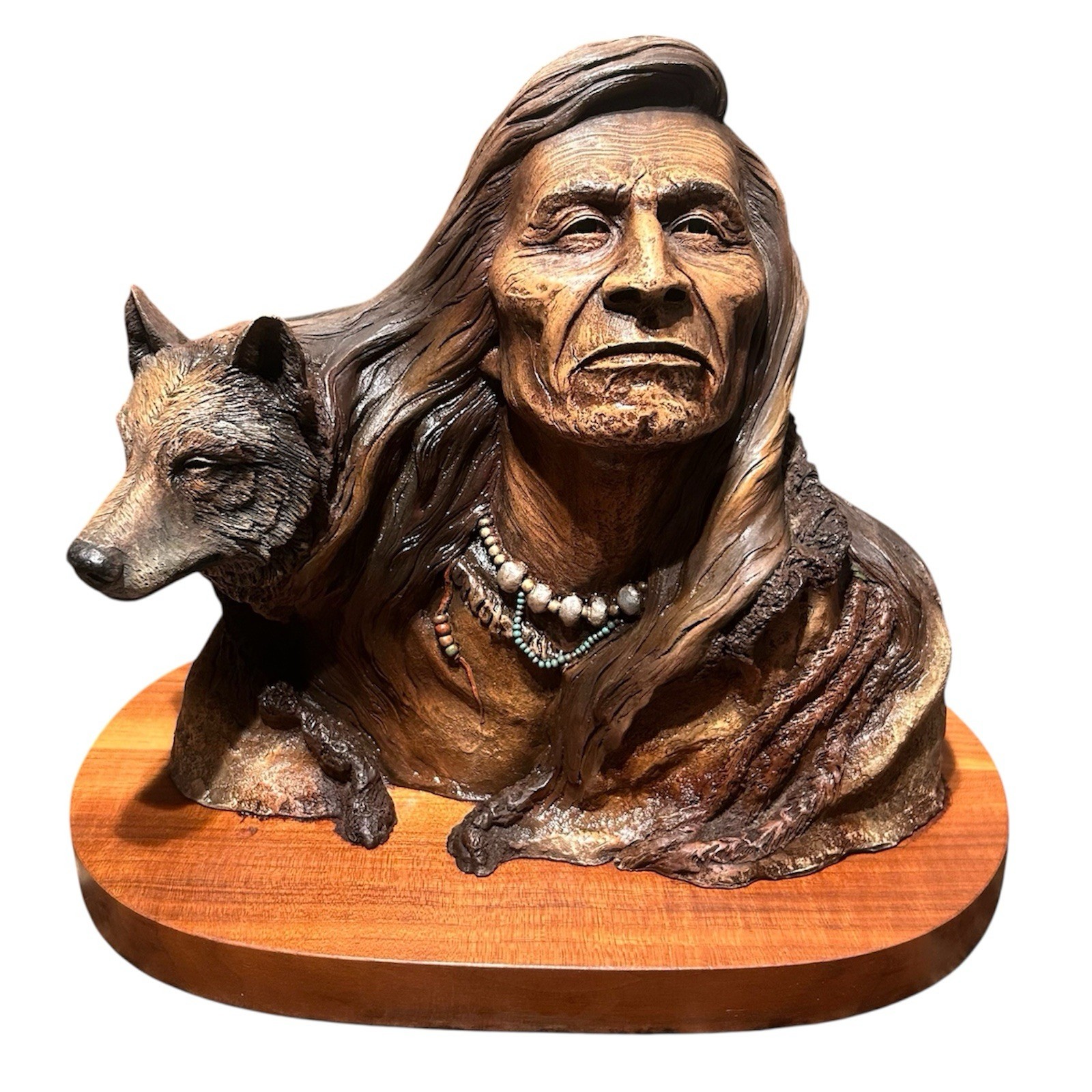 Neil J. Rose Enlightenment Native American Indian Wolf Sculpture 199/2500