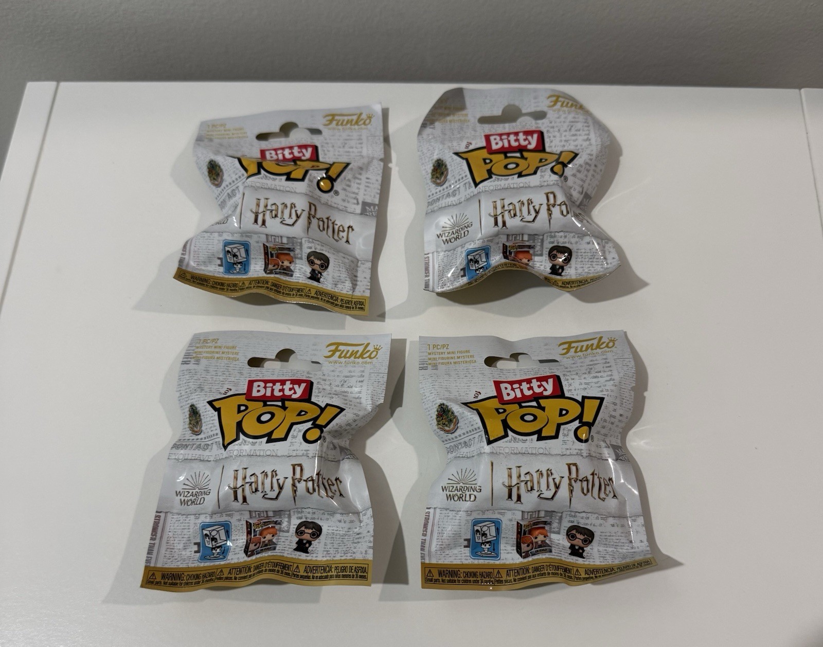 Funko Bitty POP! Harry Potter 4 Single Blind Bags Vinyl Figures - Four Packs!