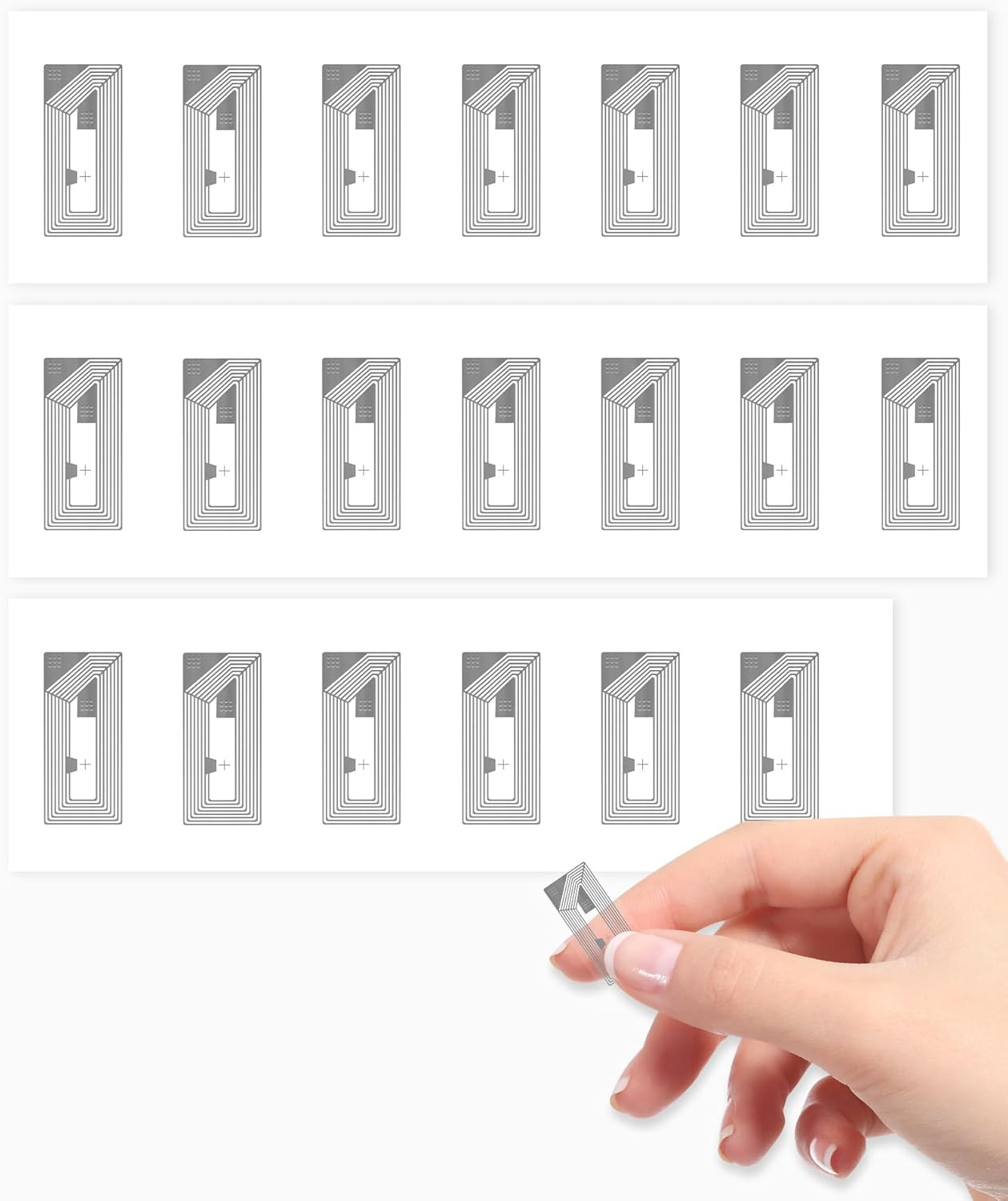 NFC Tags Sticker with Original Tag215 Chip，11 * 21Mm，Transparent RFID Tags Rewri