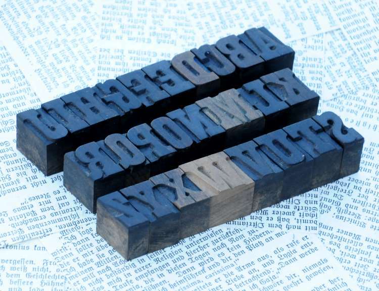 A-Z alphabet letterpress wooden printing blocks wood type Vintage printer typo#