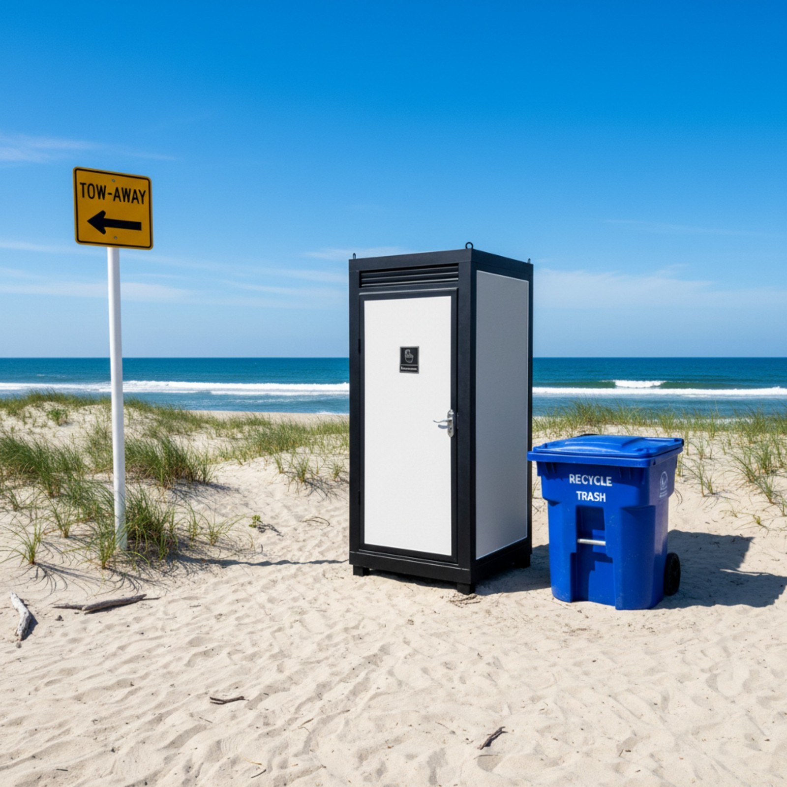 Unisex Mobile Person Portable Toilet Cabin Outdoor Single Restroom w/ Sink &Vent