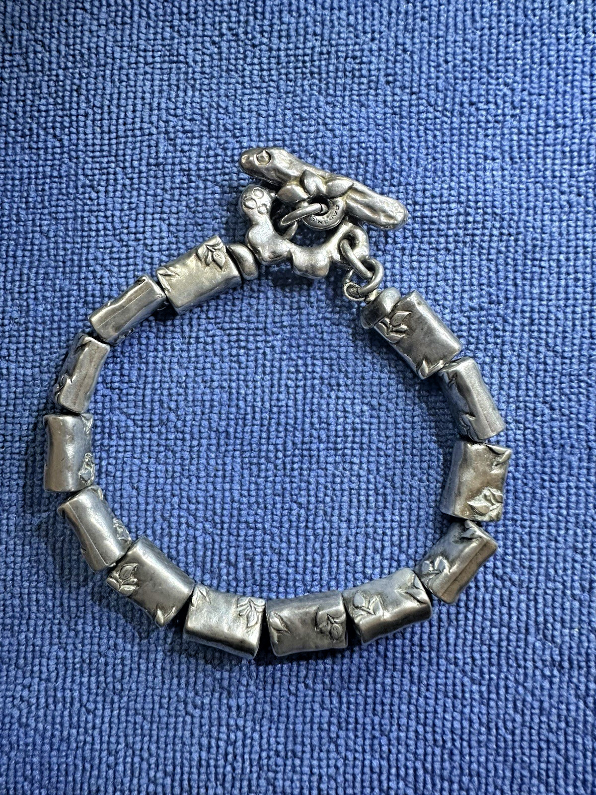 Vintage DANON Israel Designer Silver Plated Link Bracelet Hand Made *VERY RARE*