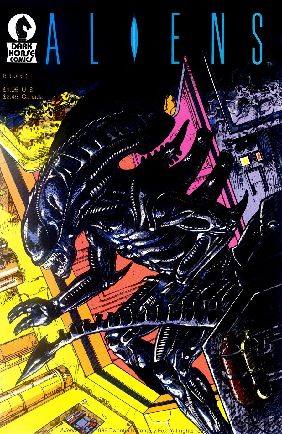 Comic Cover Poster - Aliens #6 (1989) Canvas Art Poster 16" x 24"