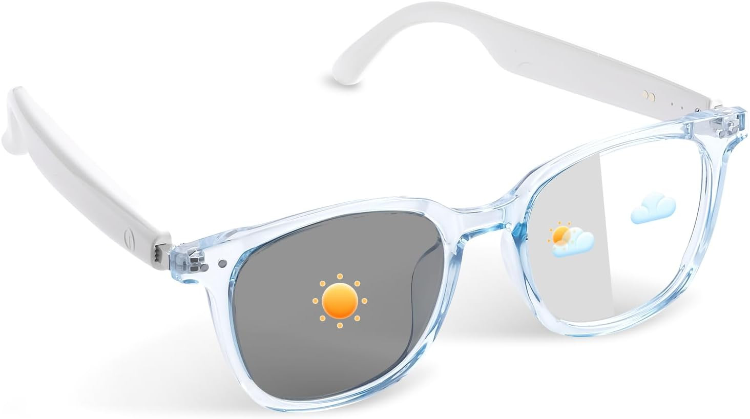 Bluetooth Glasses for Men & Women, Photochromic Lenses, Open-Ear Audio, Touch Co