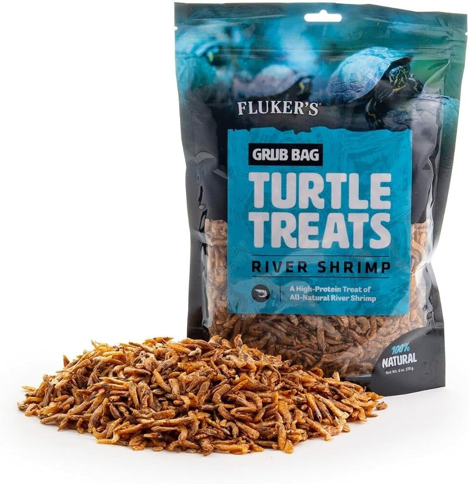 Grub Bag Turtle Treats, High Protein Freeze Dried River Shrimp, for Aquatic Turt