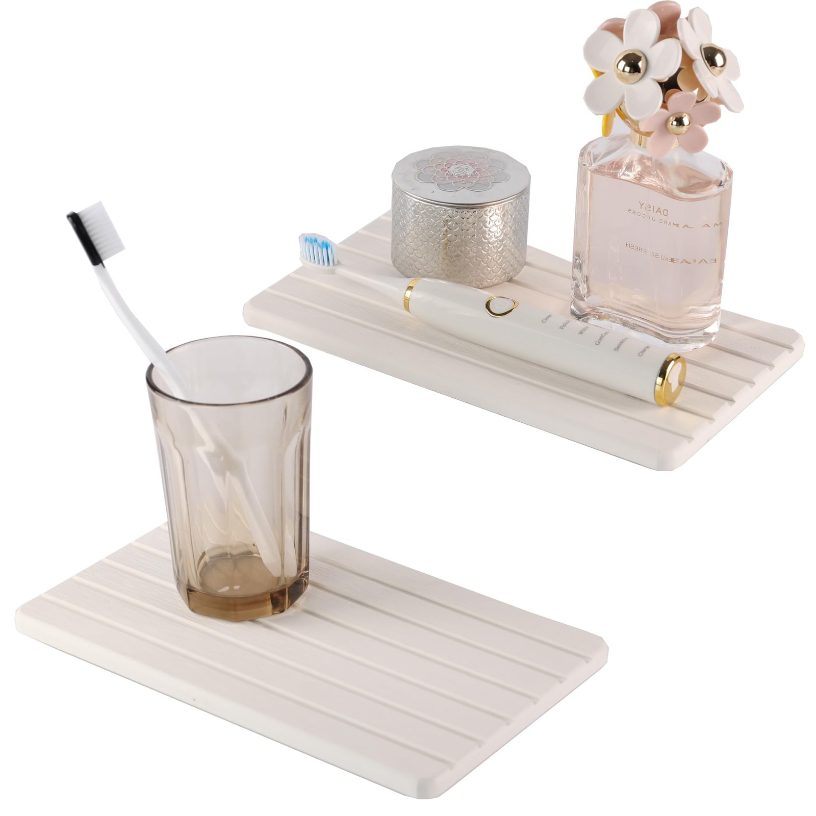 Water Absorbent Diatomite Coasters 9.5 x 5.5 Inch Stone Tray Set NiuYichee Sink