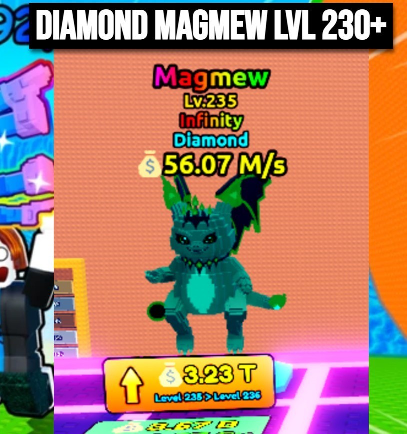 DIAMOND MAGMEW LVL 230+ MUTATIONS ESCAPE TSUNAMI FOR BRAINROTS