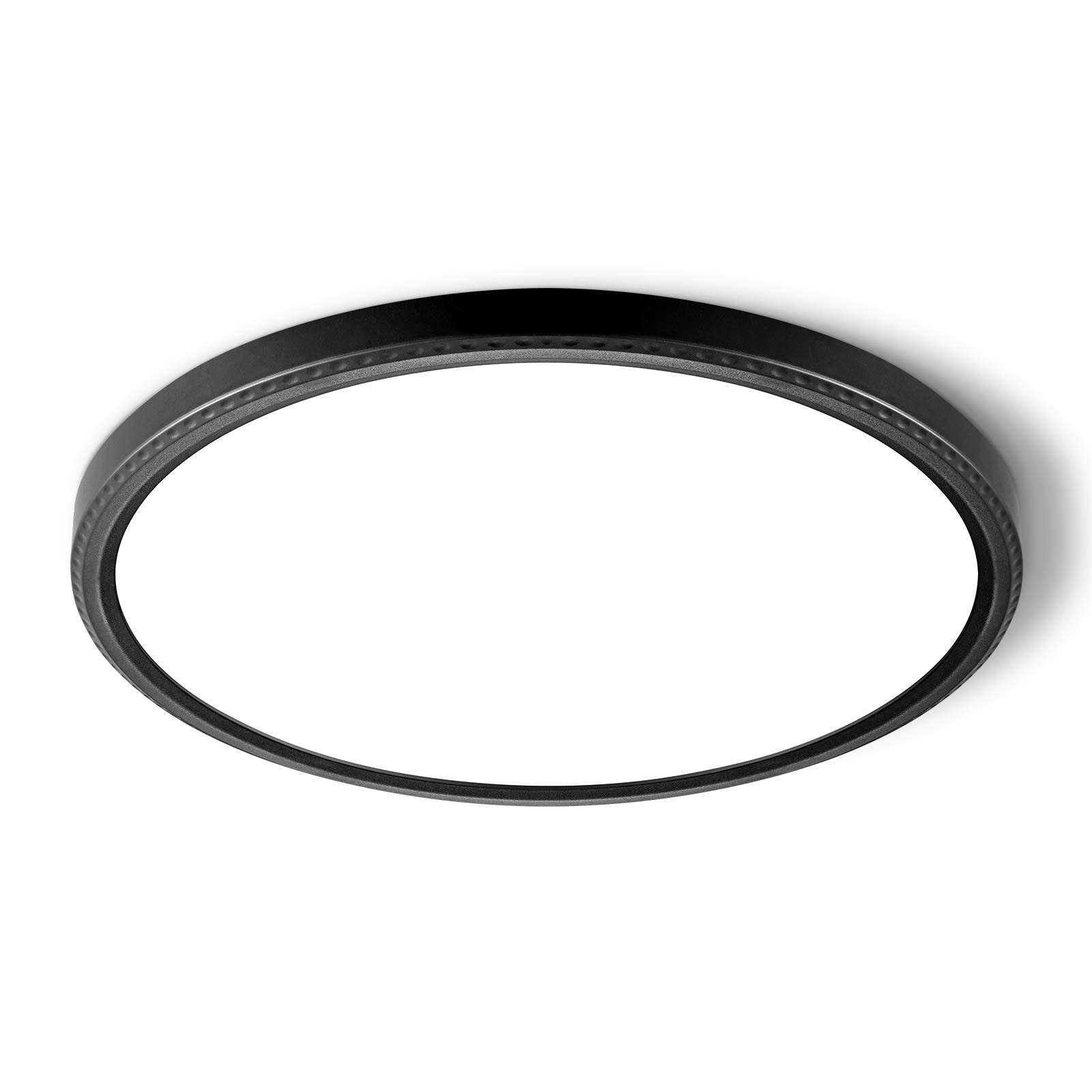 MODERN 28W 3100lm LED Flush Mount Ceiling Light, Super 5000K-1 Pack(Black) 