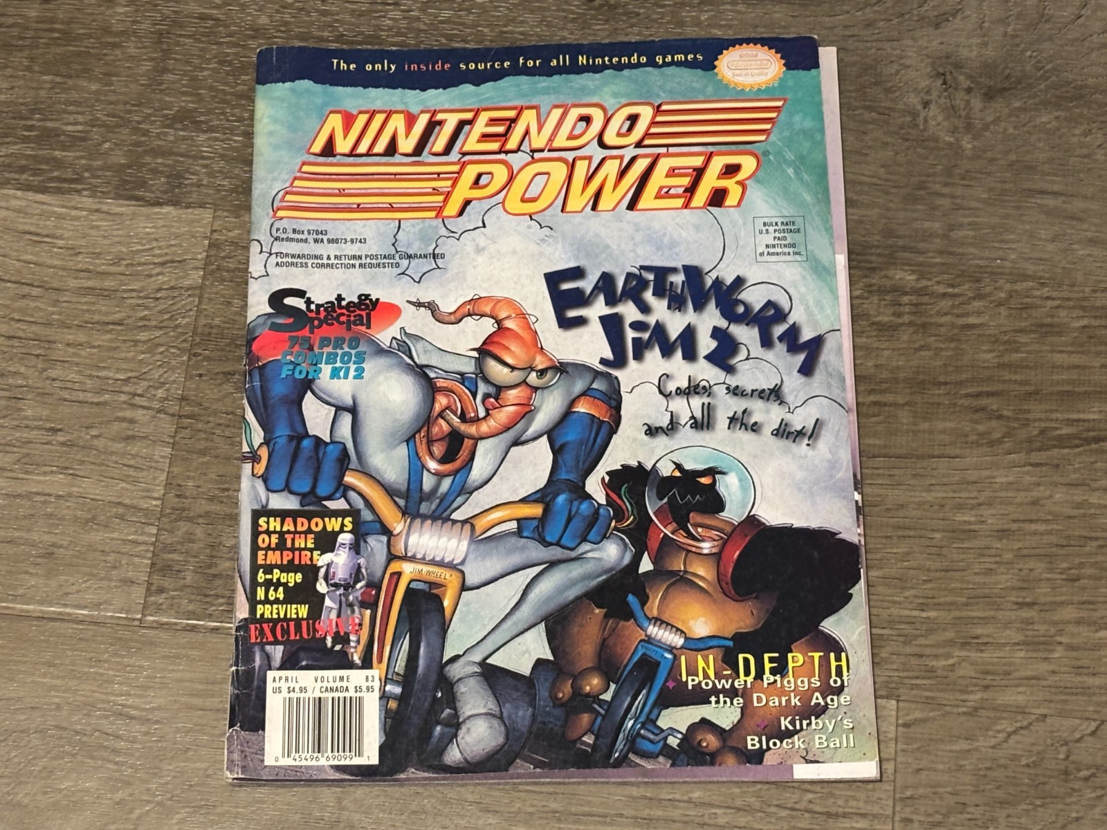 Nintendo Power Volume 83 Guide Book Magazine Earthworm Jim 2 w/Poster