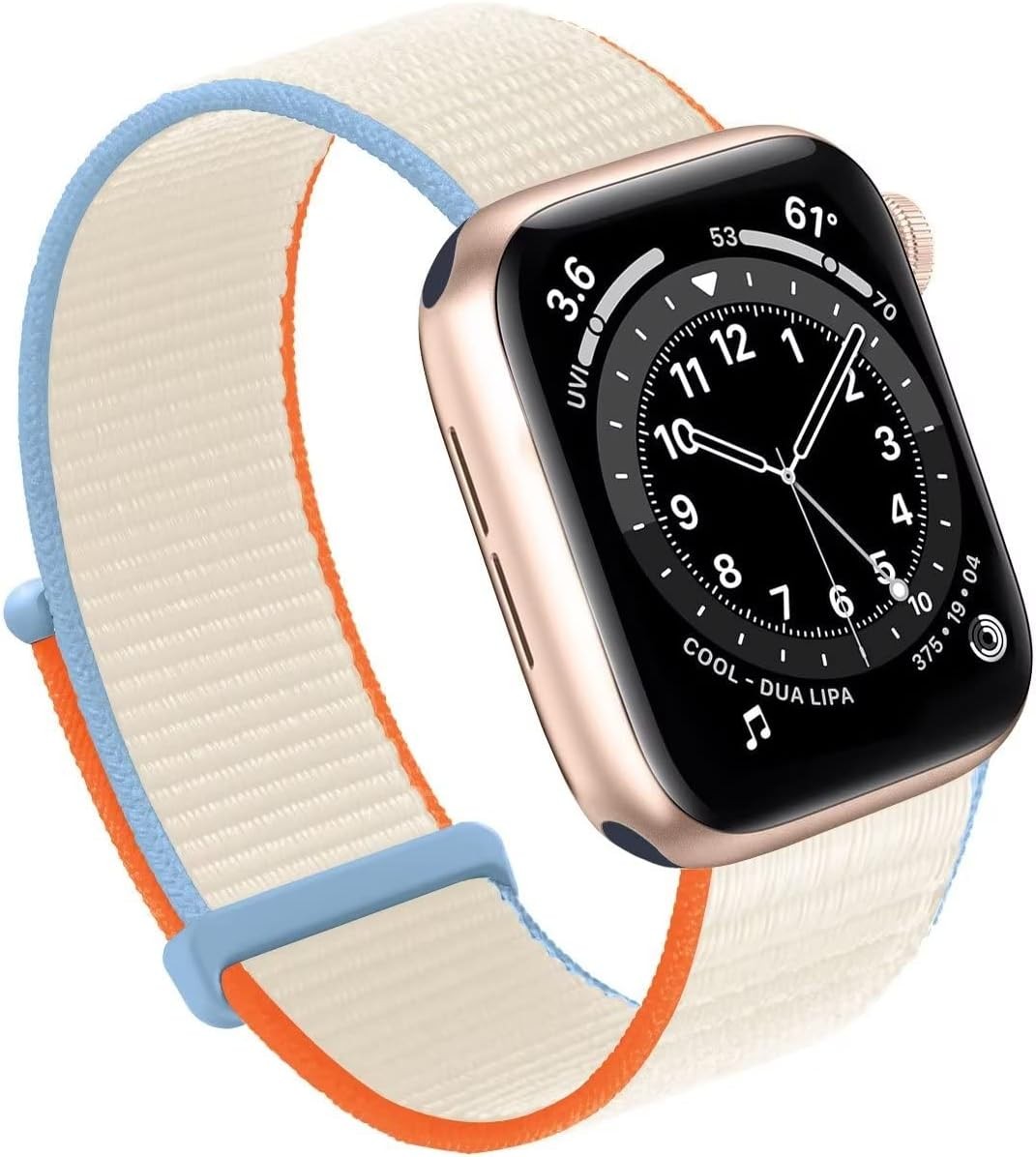 Nylon Sport Loop Strap Compatible with Apple Watch Series 10 44mm Cream