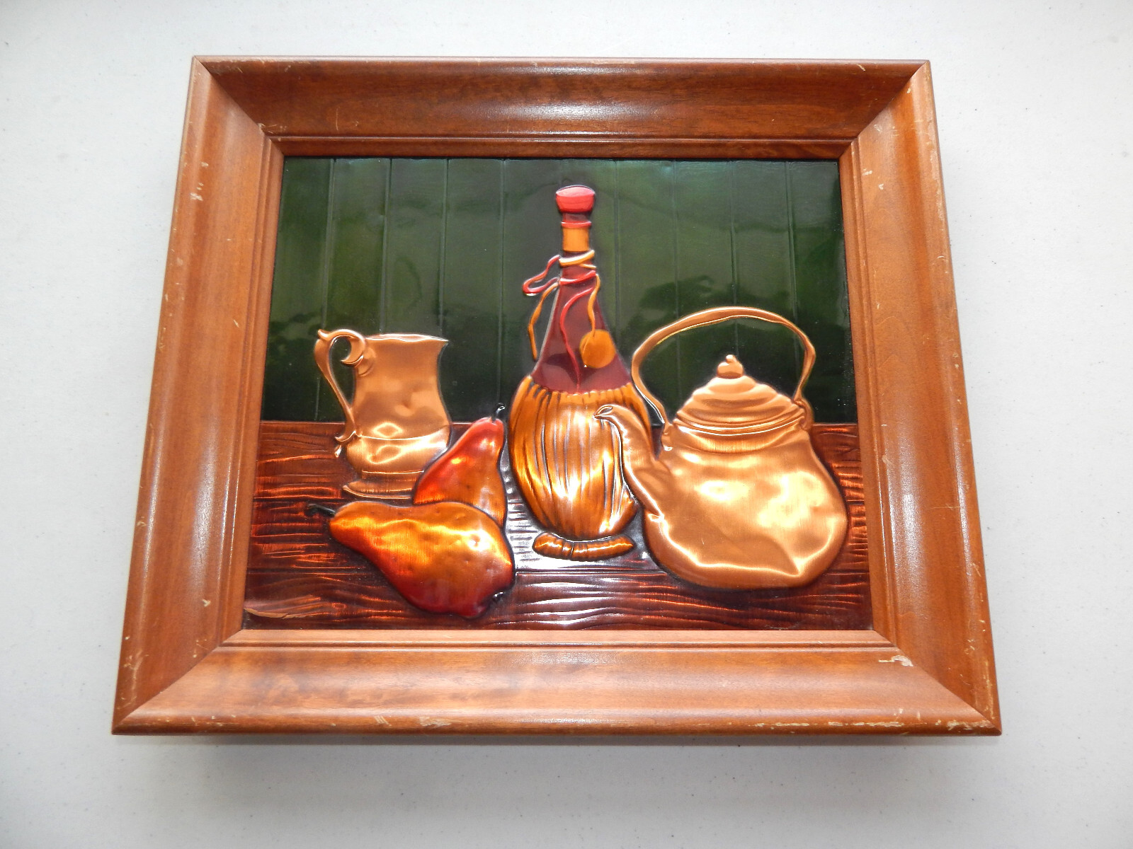 Vintage R Dehl Coppercraft Picture Pears Kettle Pitcher Bottle READ DESCRIPTION!