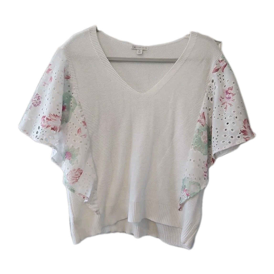 CATO Shirt Flutter Sleeves Womens XL Beautiful Tea Party Spring Summer