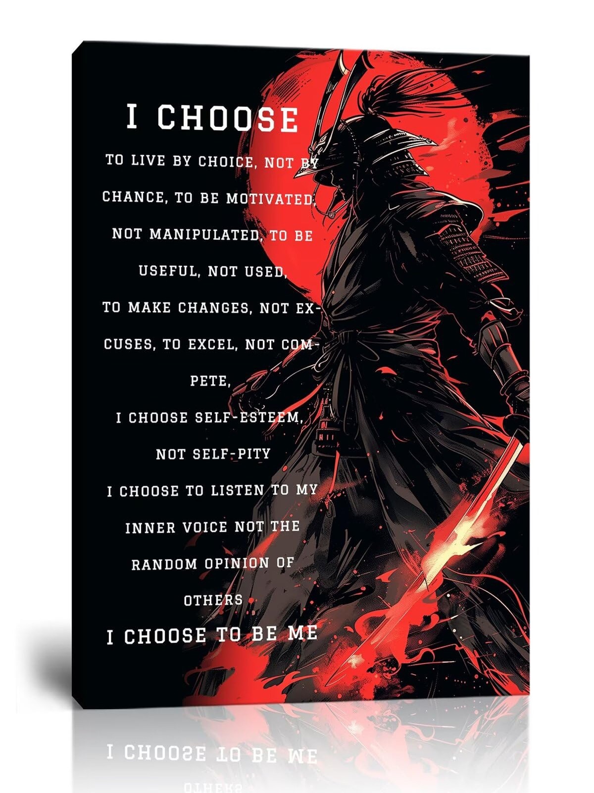 Armored Samurai Wall Art I Choose to Live by Choice Canvas Prints Vintage Jap...