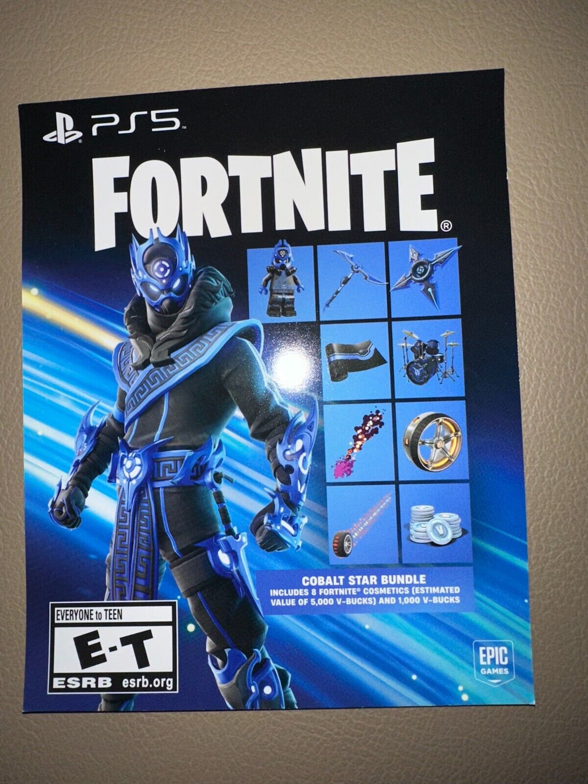 Fortnite Cobalt Star Bundle Code PS5 – New, Unscratched, 1000 V-Bucks!