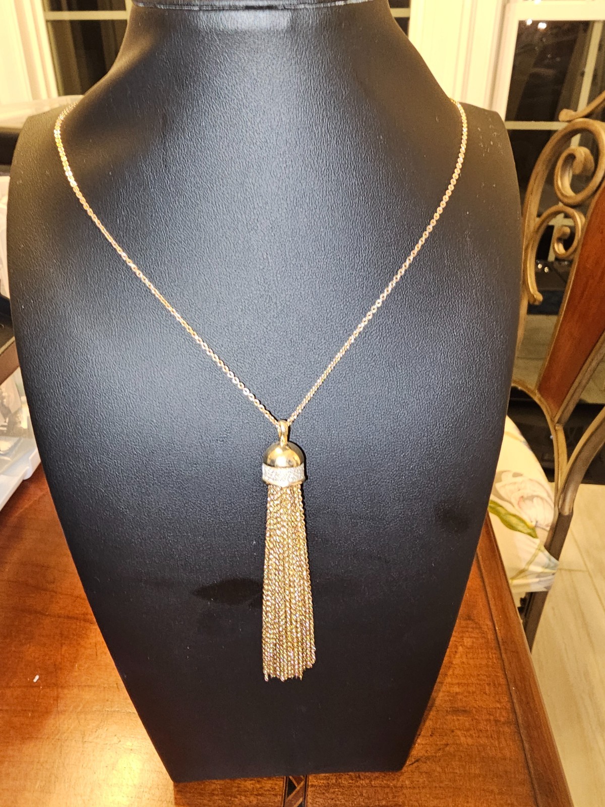 32 inch Yellow Gold Tassel Necklace