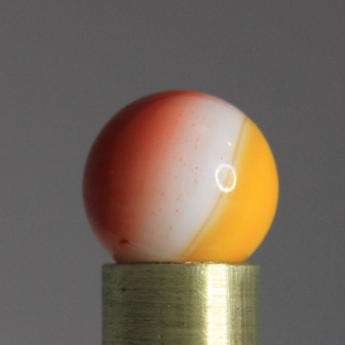 VITRO AGATE MARBLE ALL RED YELLOW MUSTARD OPAQUE WHITE 5/8" VINTAGE GLASS TARGET