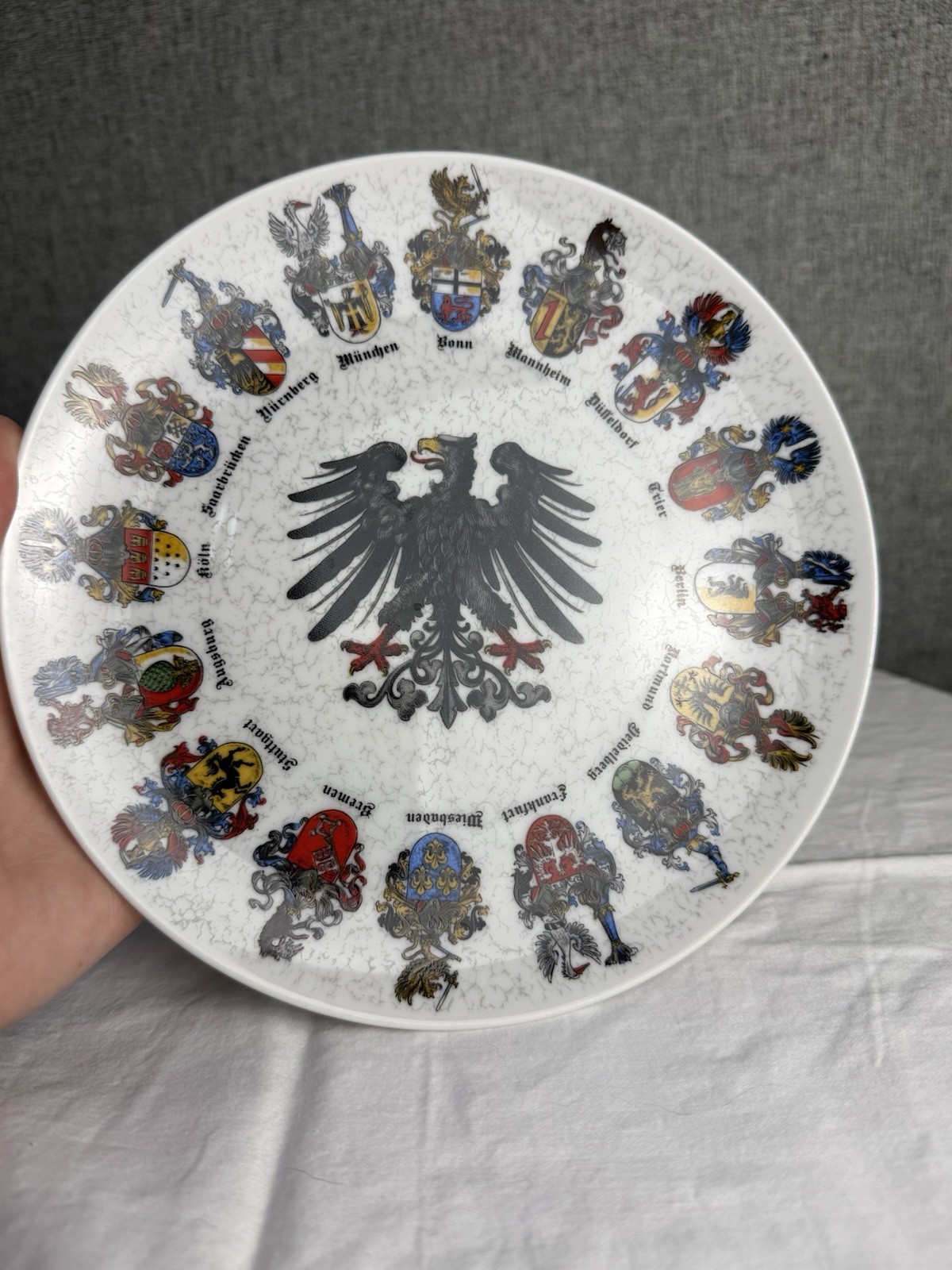 Reutter Porzellan West Germany Collector Plate German Coat of Arms Cities