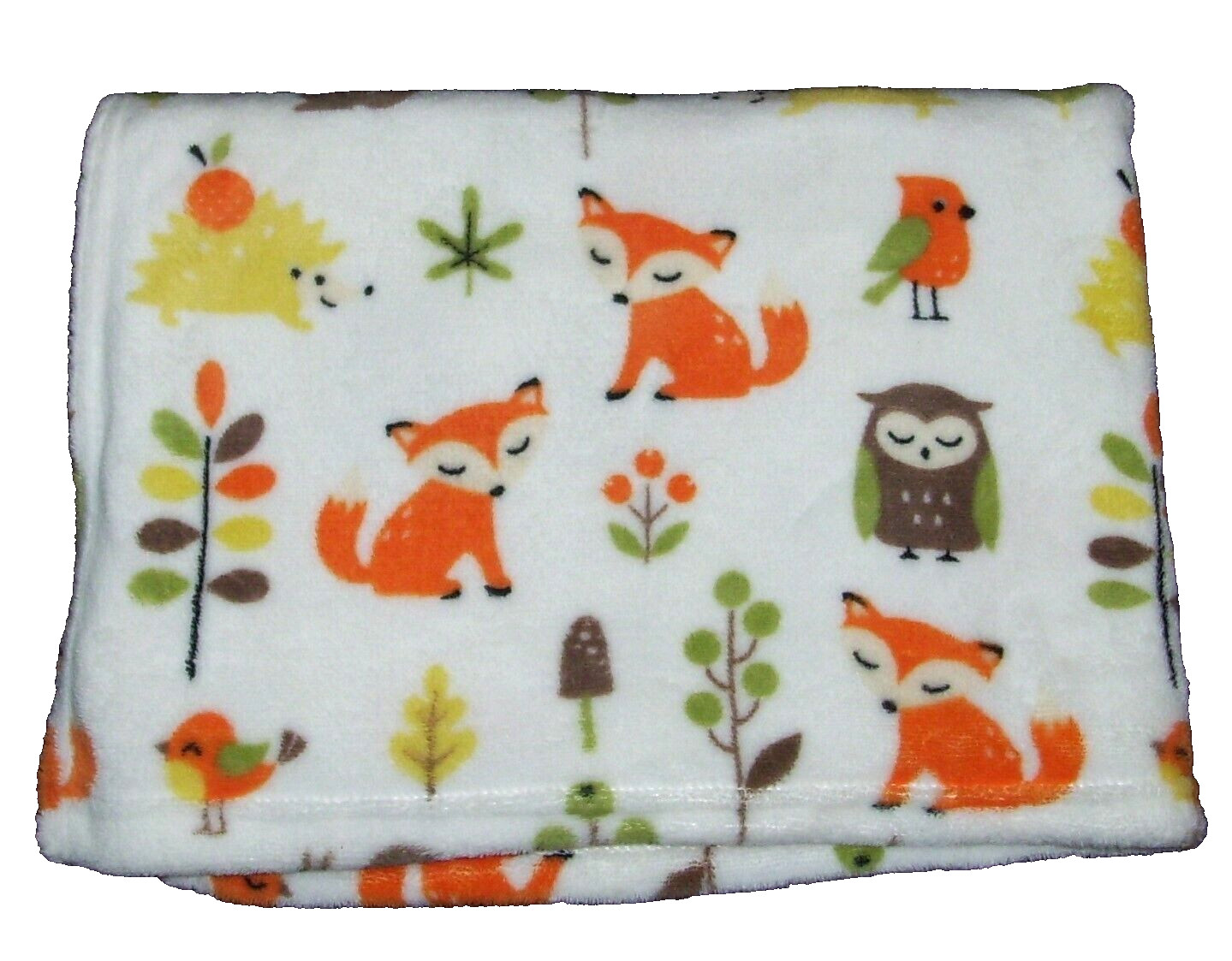 S&L Home Orange Fox Owl Squirrel Pocurpine Forest Baby Blanket RN 119741 30x40"