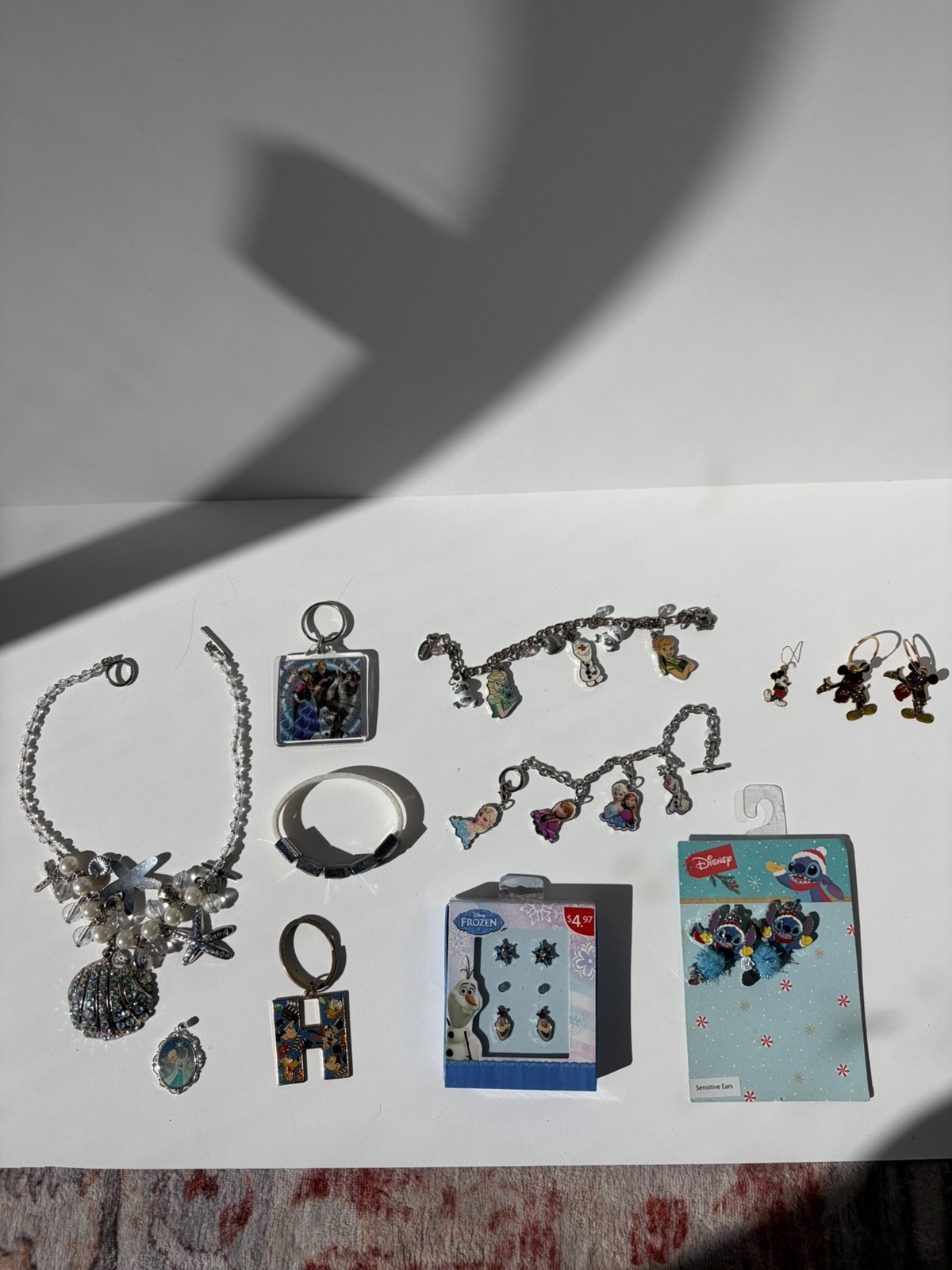 Lot Of Disney Jewelry - 11 Pieces, Bracelets, Necklace, Earrings