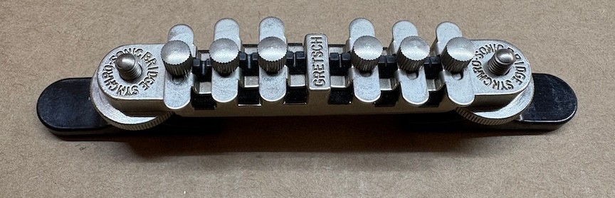 NOS Gretsch guitar Sycro-Sonic /Melita  nickel bridge in  org box  luthier parts