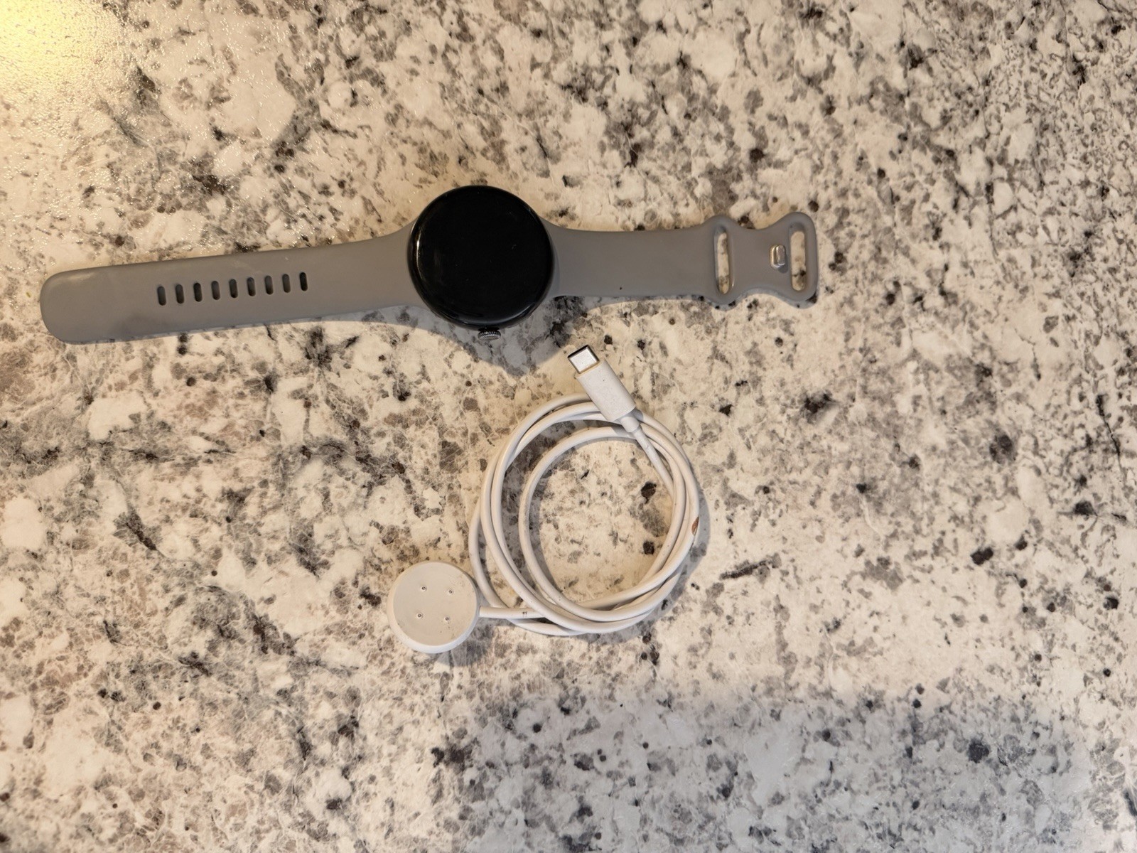 Google Pixel Watch 41mm Polished Silver Stainless Steel With Charger