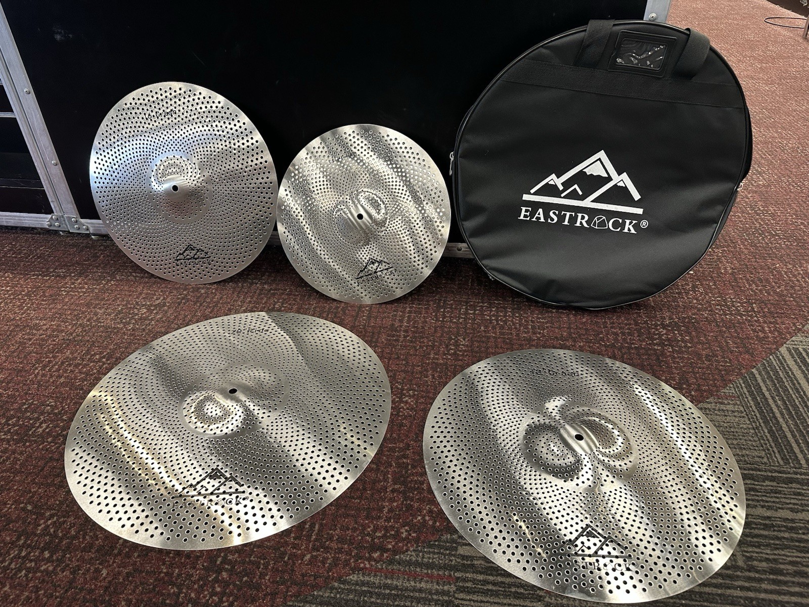 EASTROCK Low Volume Metal Cymbal Set 14/16/18/20 in Hi-Hat Crash Ride + Bag