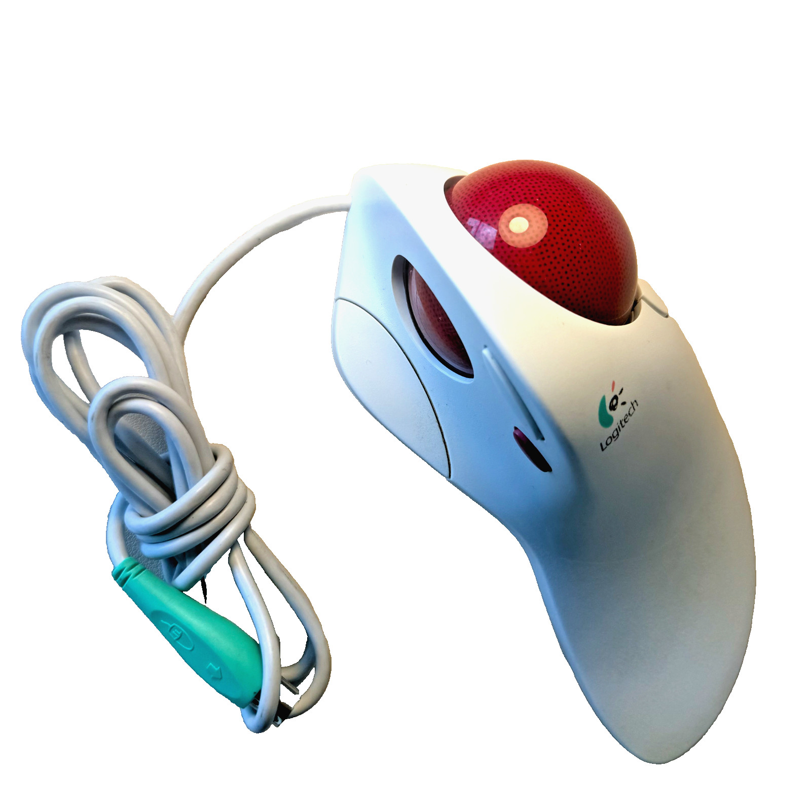 Logitech TrackMan Marble FX Trackball Mouse PS/2 Classic Red Ball Model. Working