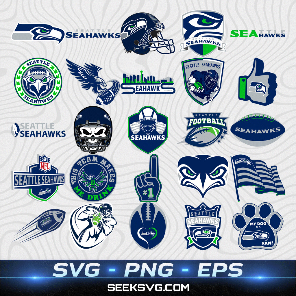 Seattle Seahawks SVG Bundle – 25 Football Logos, Seahawks, Helmets & Fan Graphic