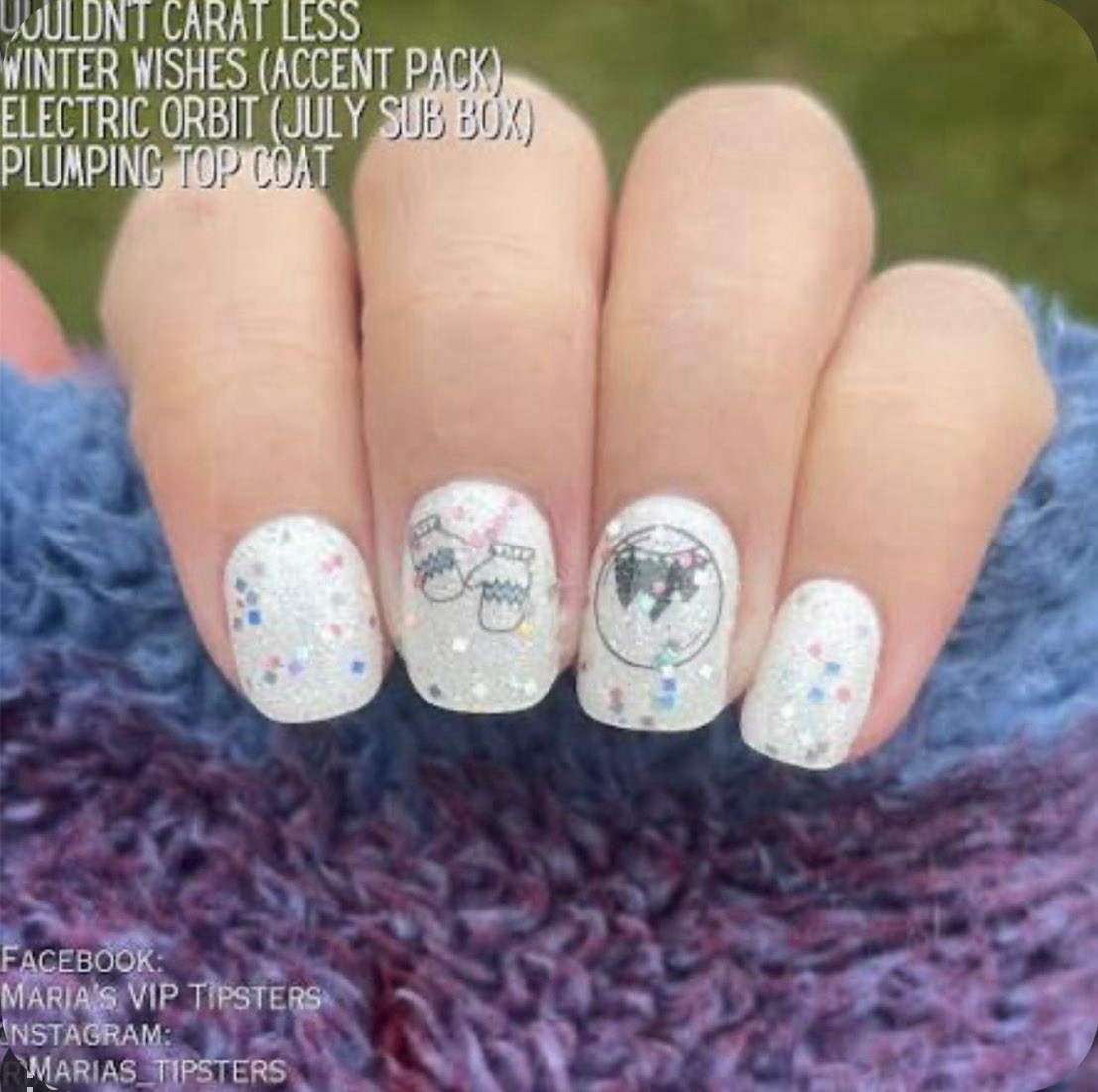 Color Street Nail Polish Strips~Electric Orbit~Clear Base Silver Pink Glitter