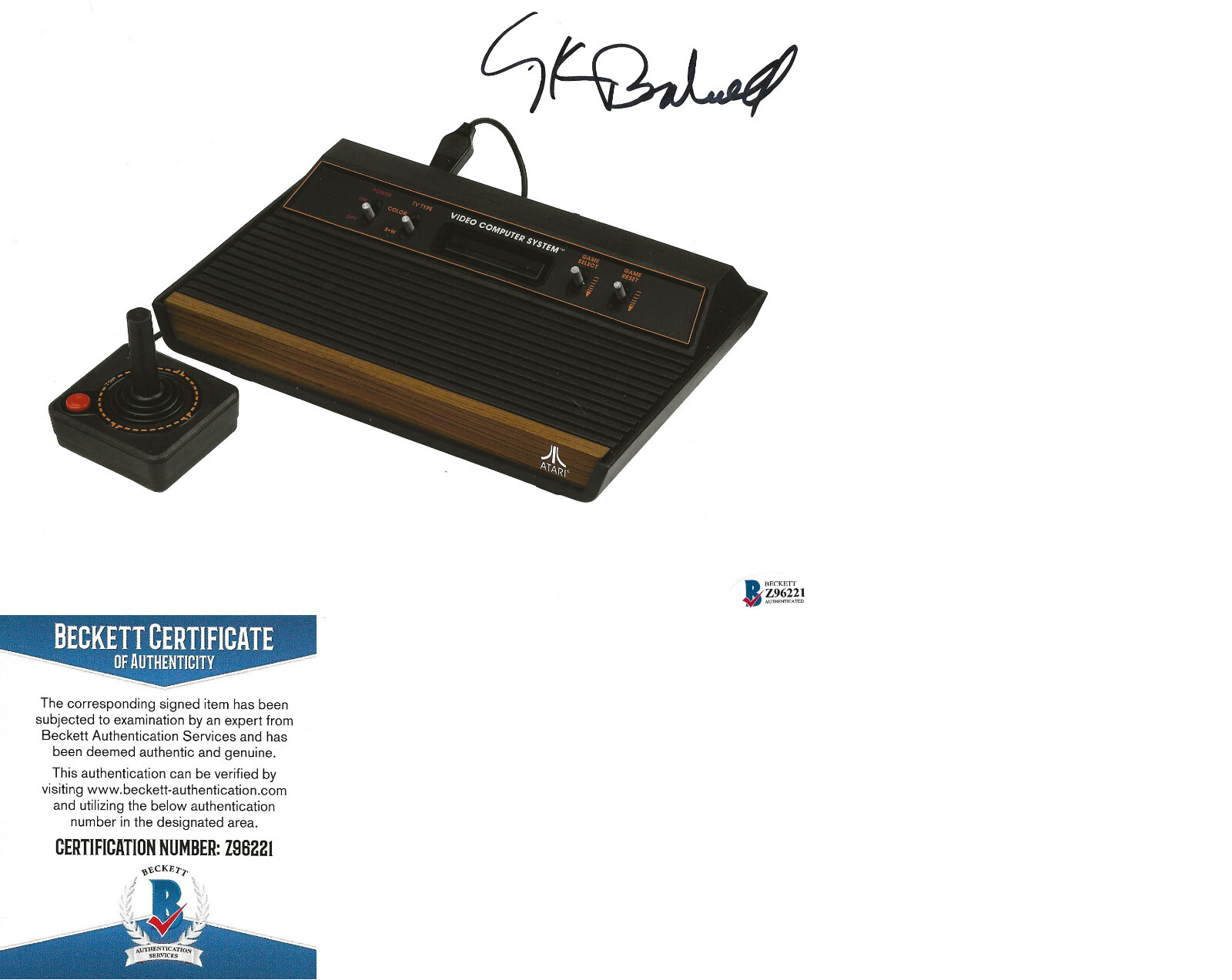 Nolan Bushnell signed Atari video game 8x10 photo Beckett COA autographed