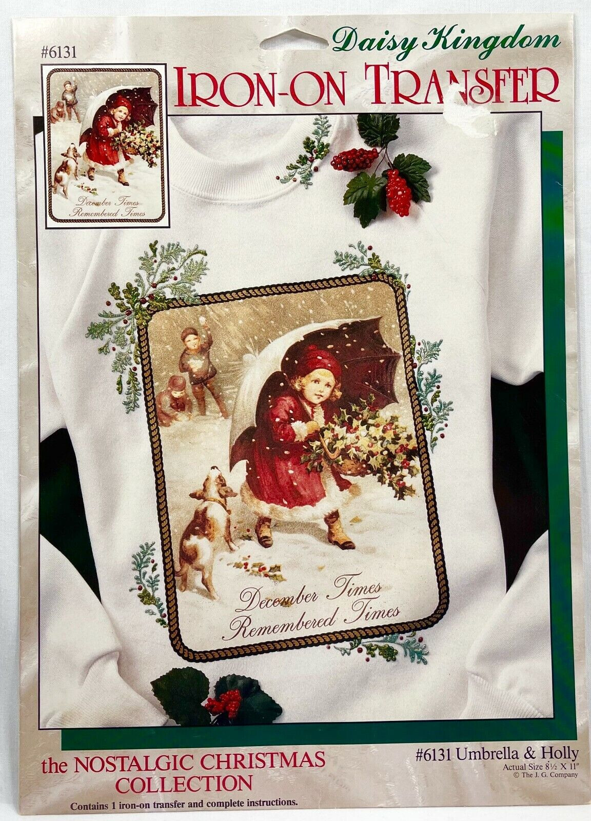 NEW 1990s Daisy Kingdom Umbrella & Holly 6131 Iron-On Fashion Transfer Vtg 10372